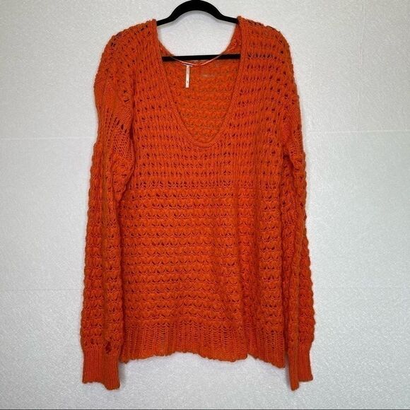 𝅺FREE People Crashing Waves Pullover Chunky Knit Sweater M - Picture 7 of 9